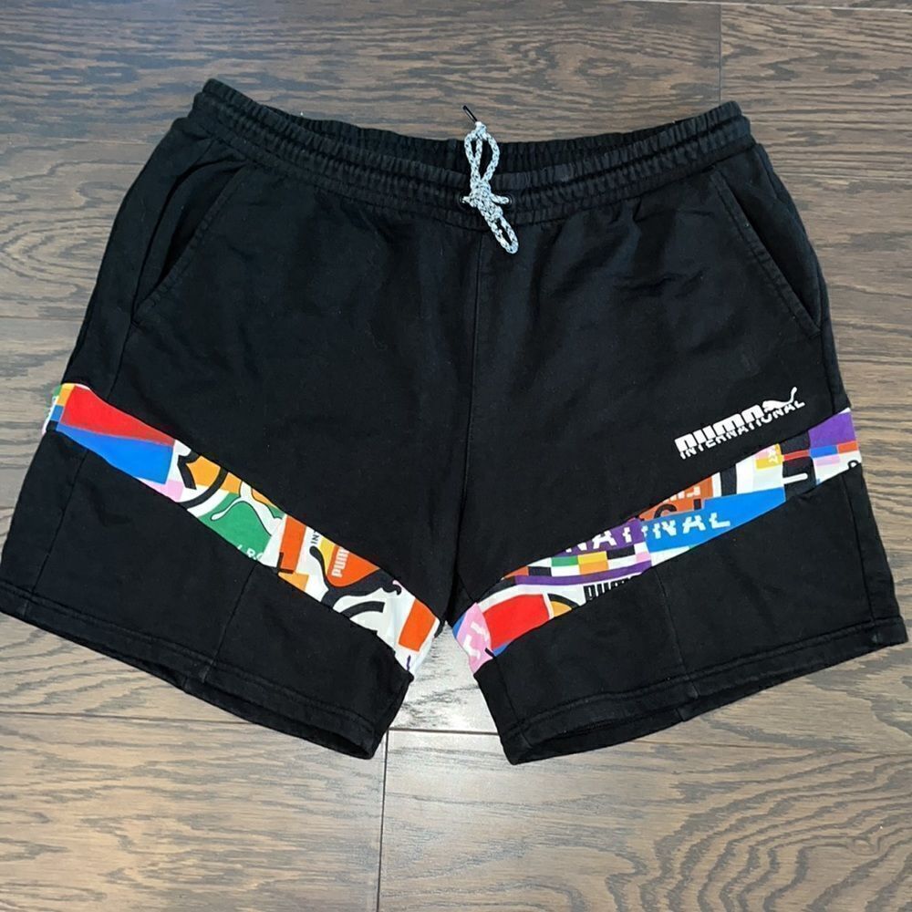Mens Puma International French Terry Fleece black 7” shorts XXL